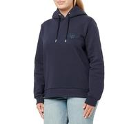 Hoodie GANT "REG TONAL SHIELD HOODIE", Damen, Gr. L, blau (evening blau), Sweatware, Obermaterial: 78% Baumwolle, 22% Polyester, casual, regular fit hüftlang, Langarm Rippbündchen, Sweatshirts, Ton in