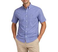 GANT - Gingham Classic Popeline Kurzarmhemd college blue - Gr. - XXXL