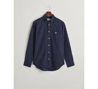 GANT Herren Reg Cotton Linen Shirt REG Cotton Linen Shirt, Evening Blue, M