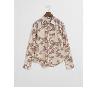 GANT Damen Regular Fit Bluse aus Baumwoll-Voile mit Baum-Print (42) PLUM WINE