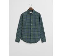 GANT Herren Regular Fit Classic Popeline Hemd mit Karomuster (L) FOREST Grün