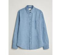GANT Regular Fit Cotton Linen Indigo Shirt Semi Light Blue Blau S