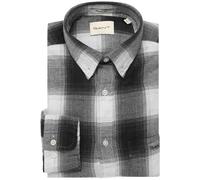 GANT Regular Fit Flanellhemd dunkelgrau, Kariert