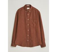 GANT Regular Fit Garment Dyed Linen Shirt Mahogany Brown Braun M