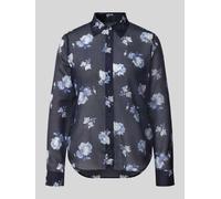 GANT Regular Fit Langarmbluse aus Baumwoll-Seiden-Mix in Marine, Größe 44