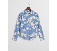 GANT - Regular Fit Leinen Bluse mit Blumen-Print perfect blue - Gr. - 38