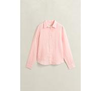 Regular Fit Leinen Bluse mit Streifen Pink 44