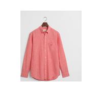 GANT Regular Fit Leinenhemd Brick Red, Einfarbig