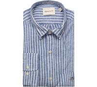 GANT Herren REG Cotton Linen Stripe Shirt Hemd, Rich Blue, 3XL