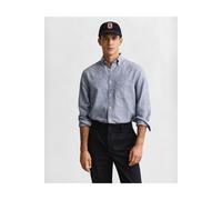GANT Regular Fit Leinenhemd Vintage Blue, Einfarbig
