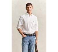 GANT Regular Fit Leinenhemd weiss, Einfarbig