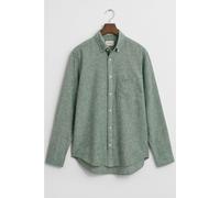GANT Regular Fit Leinenhemd Woody Green, Einfarbig