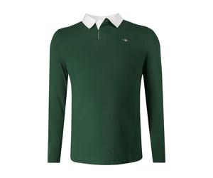 GANT Regular Fit Longsleeve Poloshirt Forest Green, Einfarbig