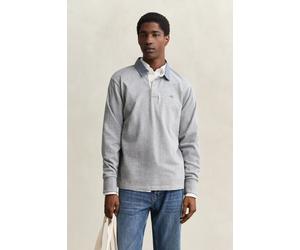GANT Regular Fit Longsleeve Poloshirt grau, Einfarbig