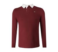 GANT Regular Fit Longsleeve Poloshirt rot, Einfarbig