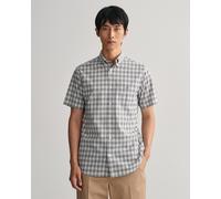 GANT - Regular Fit Popeline Kurzarmhemd mit Mini-Karomuster basil green - Gr. - XXXL