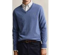GANT - Klassischer V-Neck Pullover aus Baumwolle denim blue melange - Gr. - XXL