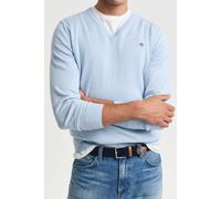 GANT Herren Classic Cotton V-Neck Pullover, Fresh Blue, S