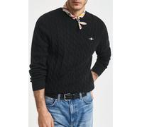 Gant Strickpullover mit Label-Stitching in Black, Größe S
