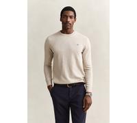 GANT Regular Fit Strickpullover Rundhalsbeige, Einfarbig