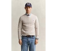 GANT Strickpullover COTTON CABLE C-NECK Herren 3XL Beige 100% Baumwolle regular fit hüftlang Rundhals