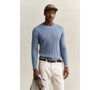 GANT Regular Fit Strickpullover Rundhalsblau, Einfarbig