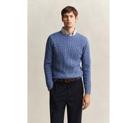 GANT Regular Fit Strickpullover Rundhalsblau, Einfarbig