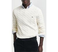 GANT Pullover Langarm Rundhals Kabelstrick beige