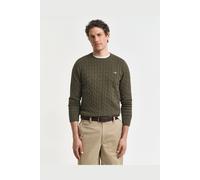 GANT Regular Fit Strickpullover Rundhalsgrün, Einfarbig