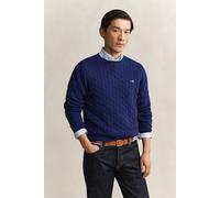 GANT Regular Fit Strickpullover Rundhalsmarine, Einfarbig