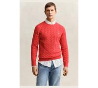 GANT - Zopfstrick Rundhalspullover aus Baumwolle rose red - Gr. - XXL