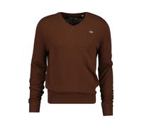 GANT Regular Fit Strickpullover V-Ausschnittbraun, Einfarbig