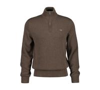 GANT Regular Fit Strickpullover Zipbraun, Einfarbig