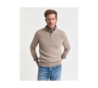 GANT Regular Fit Strickpullover Ziphellbraun, Melange