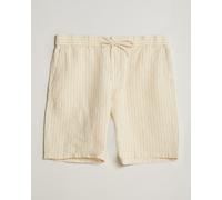 GANT Regular Fit Striped Linen Drawstring Shorts Faded Beige Beige L