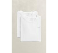 GANT Regular Fit T-Shirt Rundhals Doppelpack weiss, Bedruckt