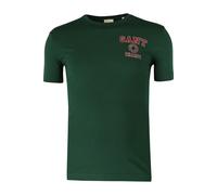 GANT Regular Fit T-Shirt Rundhals Tartan Green, Einfarbig