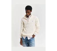 GANT Regular Fit Troyer cream, Zopfmuster