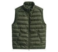 GANT Herren Daunenweste - LIGHT DOWN VEST, leichte Steppweste, Stehkragen, Zip Grün 2XL