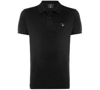 GANT Regular Poloshirt Halbarm geknöpfter Kragen Pique schwarz Größe S