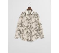 GANT - Relaxed Fit Bluse aus Baumwolle und Seide mit Baum-Print dark moss green - Gr. - 46