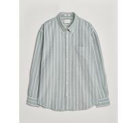 Gant Relaxed Fit Brushed Oxford Striped Shirt Dark Emerald Grün M