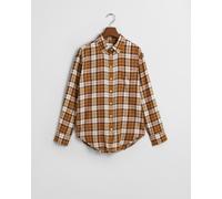 GANT - Relaxed Fit Flanellbluse mit Karomuster cumin beige - Gr. - 42