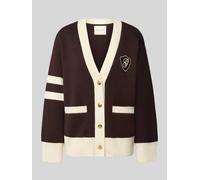 GANT Relaxed Fit Strickjacke aus reiner Baumwolle in Dunkelbraun, Größe L