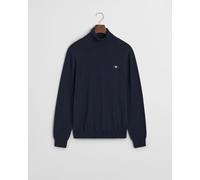 Rollkragenpullover aus Wolle und Baumwolle Blau XXL