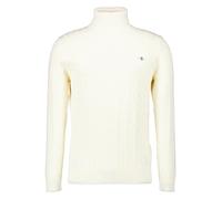 GANT Herren Zopfstrick Rollkragenpullover aus Baumwolle (XL) CREAM
