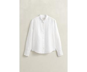 GANT - Rüschenbluse aus Leinenmix white - Gr. - 44