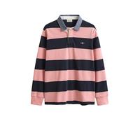 Gant Heavy Rugger Shield Poloshirt Streifen Navy Rosa - Größe XXL Pink XXL