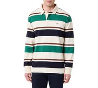Gant Sweatshirt mit Polokragen und Label-Stitching in Offwhite, Größe 4XL