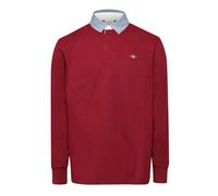 Gant - "Rugger" Polo Sweatshirt für Herren, Chambray-Stoff, Regulär (Rot)